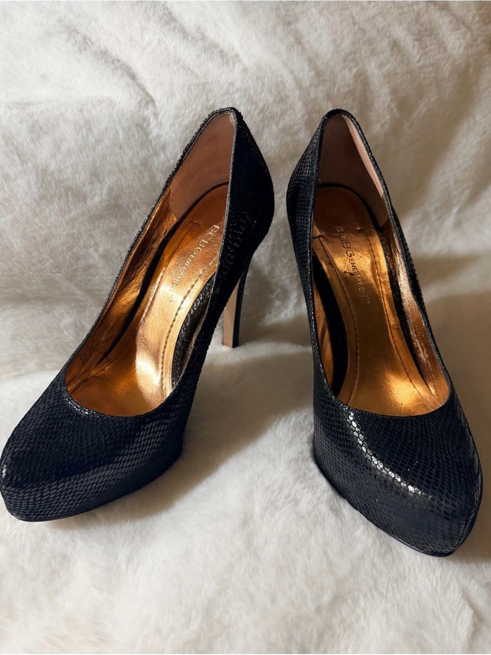 Black Textured High Heel Pumps - Women's Designer Style